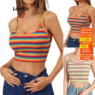 Áo Lovito dây mảnh không tay kẻ sọc mặc thường ngày L18D061 (nhiều màu)