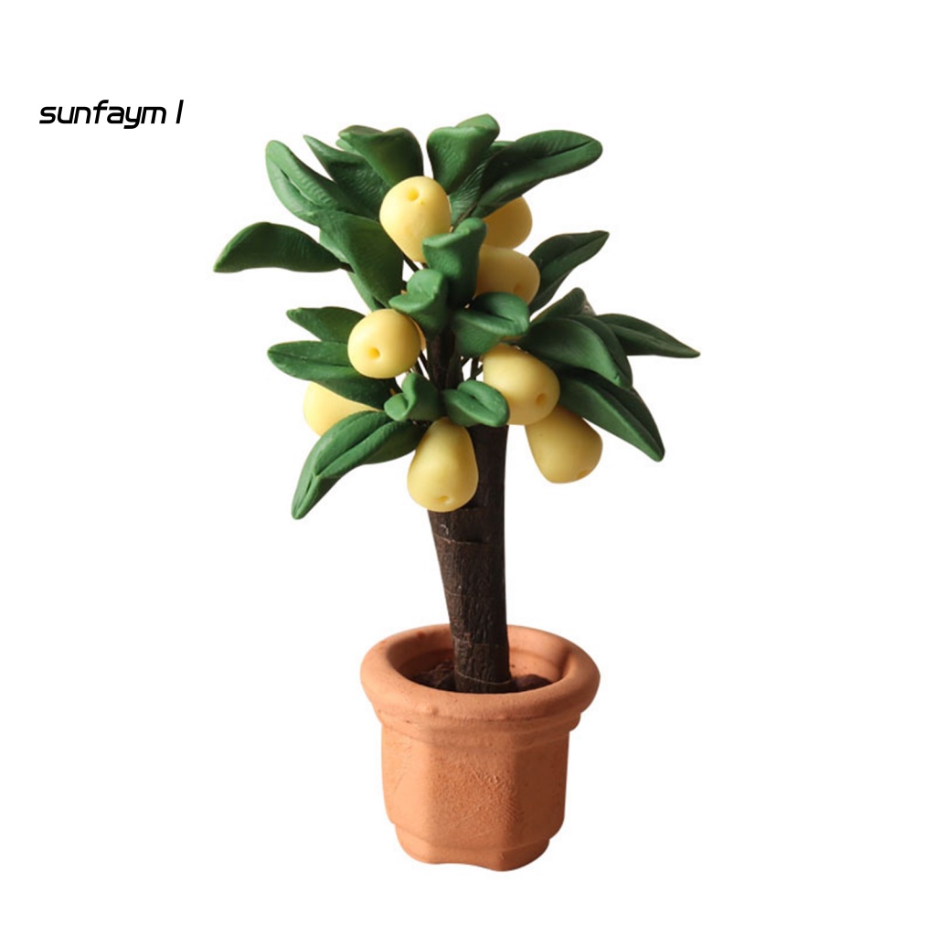 Cây Bonsai Mini Không Phai Màu Siêu Nhẹ Trang Trí Nhà Búp Bê 1: 12