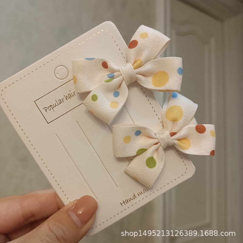 Set 2 kẹp tóc nơ cho bé gái phong cách Hàn Quốc đáng yêu cho bé gái