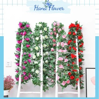 Hoa hồng giả, dây hoa hồng leo tường, dây hoa giả leo trang trí nhà cửa dài 1,5m - Hana Flower