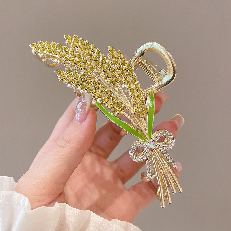 Kẹp Tóc Cá Mập Cỡ Lớn Bằng Lúa Mạch Tinh Tế Thời Trang