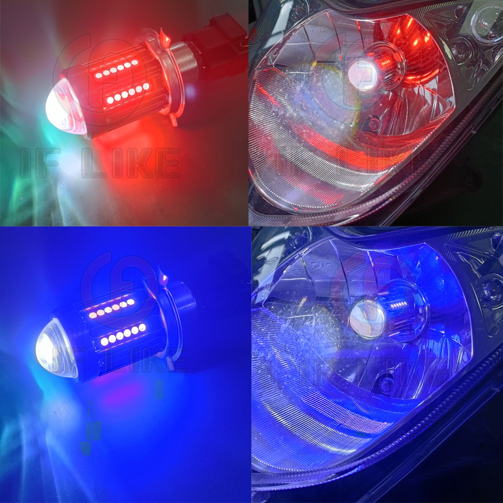 Đèn Pha LED H4 HS1 H6 BA20D Hi / Lo Kèm Quạt Làm Mát Cho Xe Máy