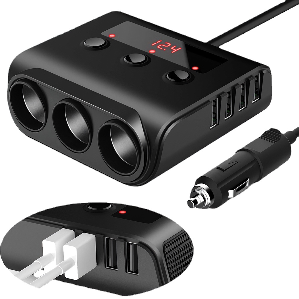 Điện Áp Của Hộp Màu 4usb100W Ba - zip Chuyển Đổi Điện Áp Xe Hơi