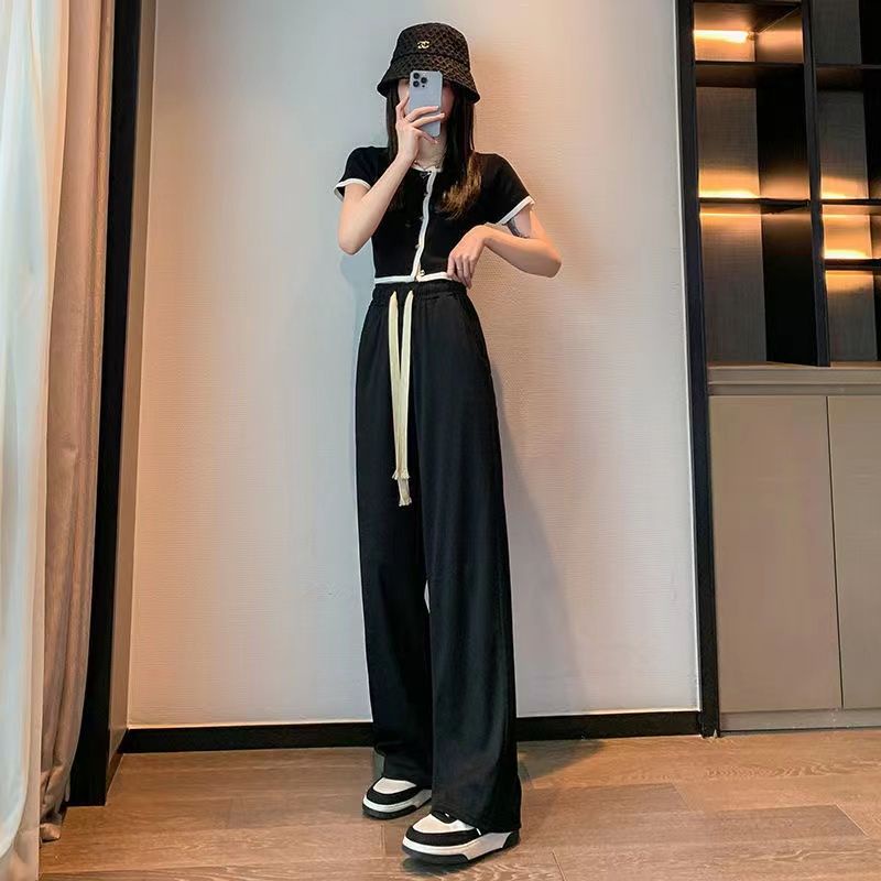 Quần Ống Rộng Lưng Cao Phong Cách Hàn Quốc Thời Trang Xuân Hè Hàng Mới 2023 Dành Cho Mẹ Bỉm Sữa