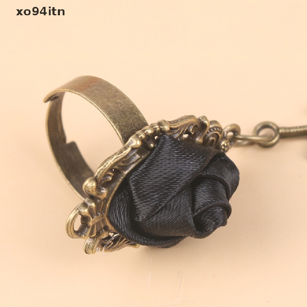 Vòng Tay Ren Đính Hạt Pha Lê Đen Phong Cách Vintage