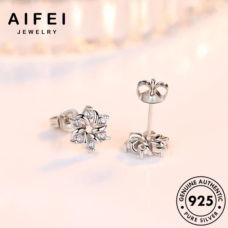 AIFEI JEWELRY quốc thật sức tai tròn thời moissanite nữ bông 925 trang Thời khuyên hàn trang kiện tua thời xỏ nguyên bản hoa bạc cương kim phụ vành E23