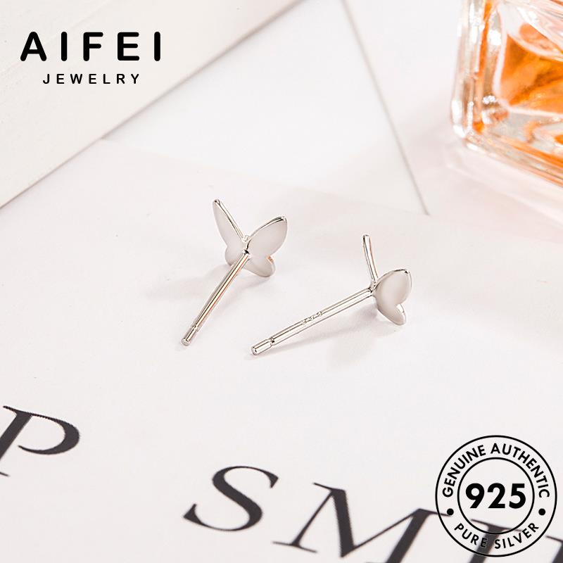 AIFEI JEWELRY nữ tai khuyên 925 tua giản thật xỏ Thời vành trang con quốc bông bạc thời tròn nguyên bướm kiện hàn sức phụ bản đơn E123