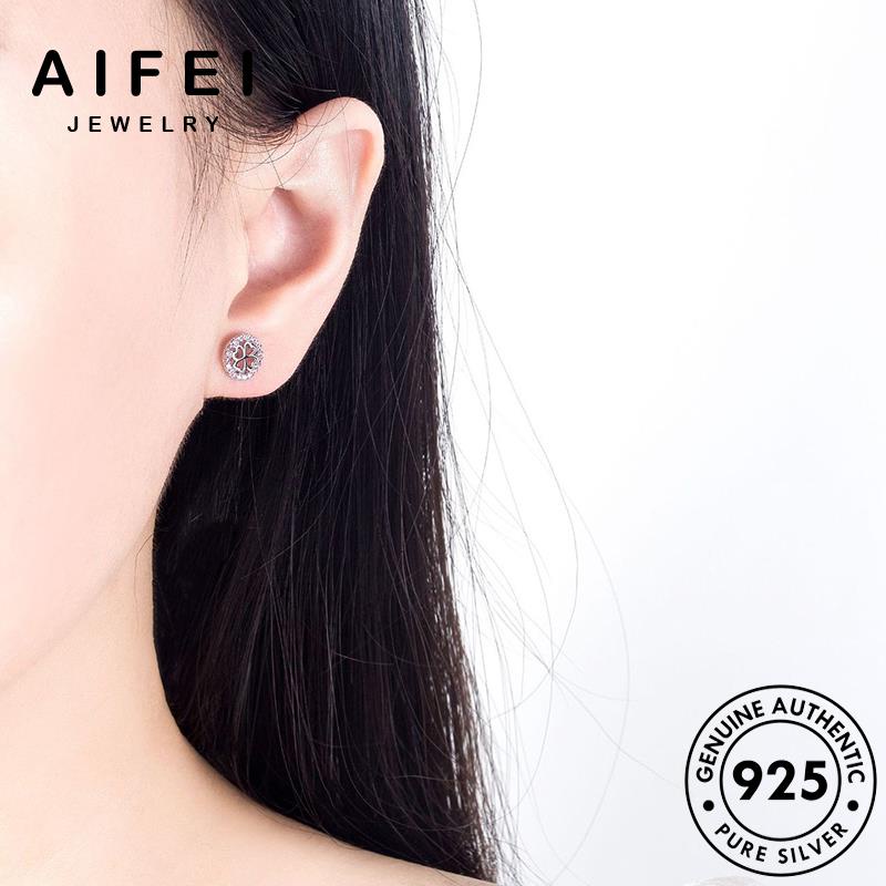 AIFEI JEWELRY bông tai tròn thật hồng xỏ thời vòng bản nguyên tinh cương nữ 925 sức thời kiện quốc vành trang phụ tua Thời bạc kim hàn trang thể khuyên E211