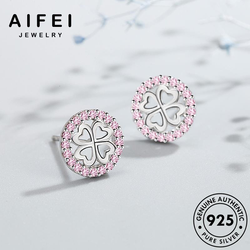 AIFEI JEWELRY bông tai tròn thật hồng xỏ thời vòng bản nguyên tinh cương nữ 925 sức thời kiện quốc vành trang phụ tua Thời bạc kim hàn trang thể khuyên E211