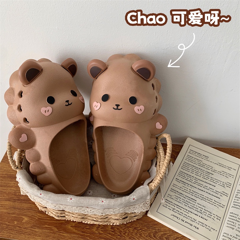 Dép Đi Trong Nhà Đế Dày Xỏ Ngón Chống Trượt Họa Tiết Hoạt Hình Dễ Thương