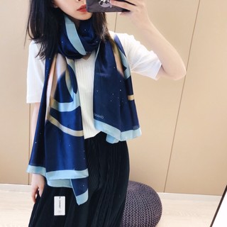 Thương hiệu cao cấp nữ khăn lụa khăn choàng lụa khăn choàng chống nắng nữ cc quấn dài khăn choàng hồi giáo hijab đi biển khăn đầu khăn quàng cổ màu đỏ hải quân đen trắng