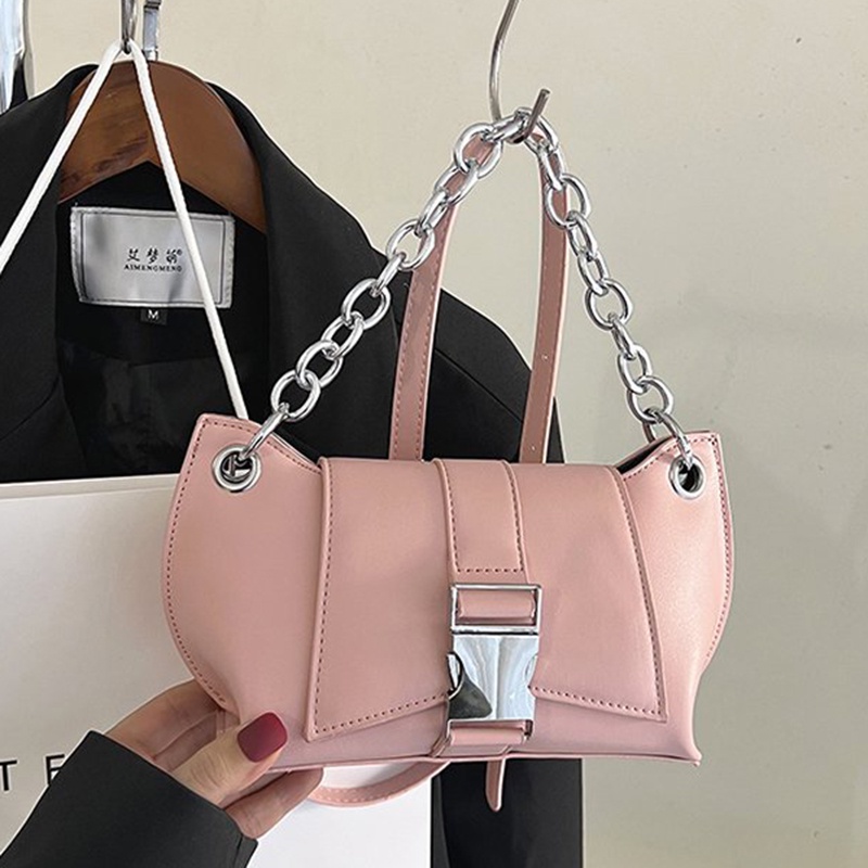 Ielgy Túi Đeo Vai Hình Vuông Nhỏ Có Khóa Cài Đơn Giản Kết Cấu Một Bên Vai Phong Cách Nước Ngoài