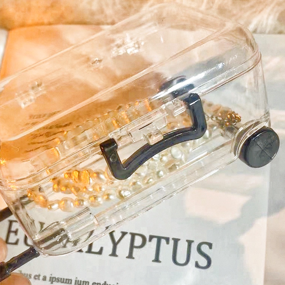 Hộp Đựng Trang Sức Để Bàn Trong Suốt Hình Vali Mini Đơn Giản Sáng Tạo