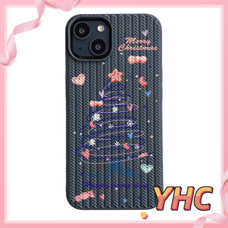 ốp lưng iphone Đơn giản dòng Giáng sinh cây mềm silicone trường hợp dệt kim trường hợp điện thoại di động Cho iphone 6 / 6S / 6splus / se / 7 / 7plus / 8 / 8plus / X / xs / xsmax / 11 / 12 / 13 / 14 / Plus / pro / pro max-610