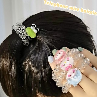 Dây Cột Tóc Co Giãn Hình Hello Kitty / Ếch Dễ Thương Cho Nữ