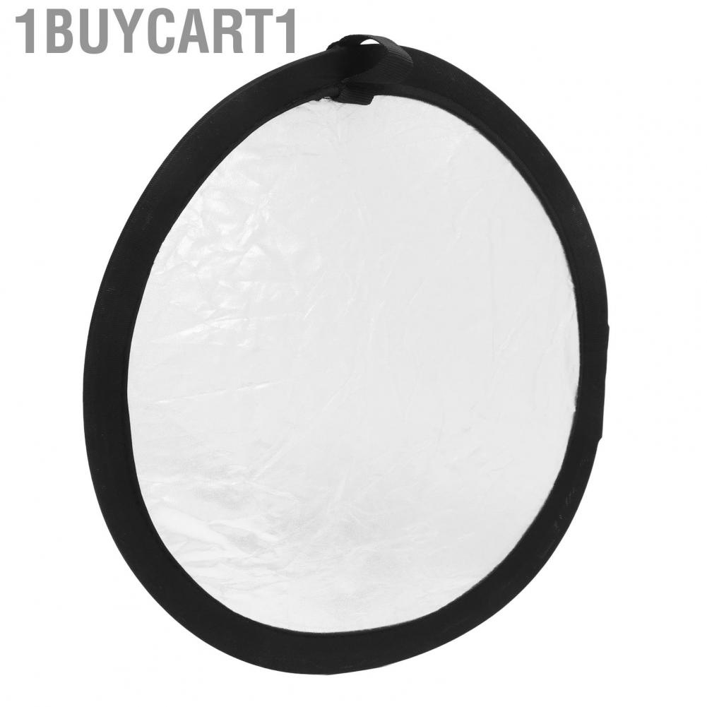 1buycart1 Disc Light Reflector  Widely Used Pocket Silver White 11.8in for Photography