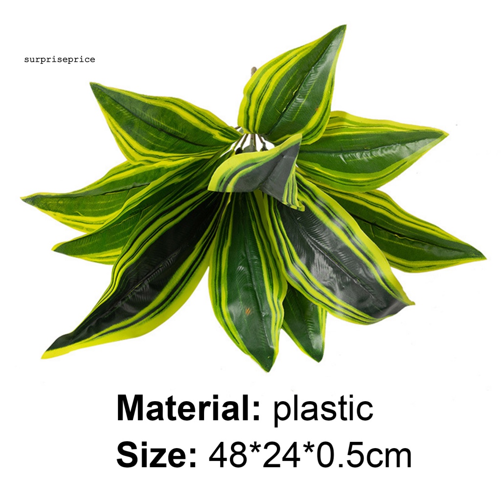 Lá Cây Nhân Tạo Bằng Nhựa Không Phai 12 Đầu Sống Động Trang Trí Nhà Cửa