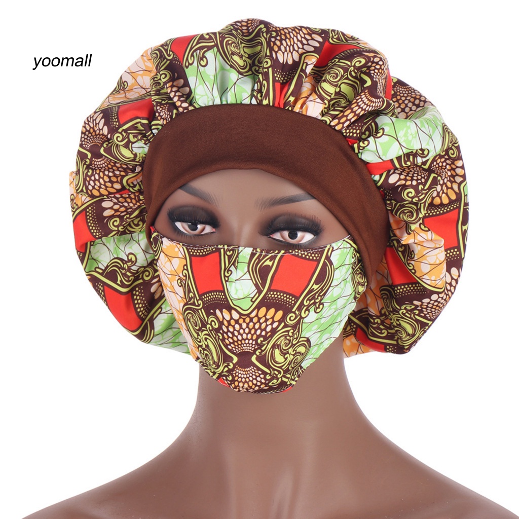 Mũ Đội Ban Đêm Co Giãn Bản Rộng Họa Tiết Châu Phi Có Thể Điều Chỉnh Cho Nữ