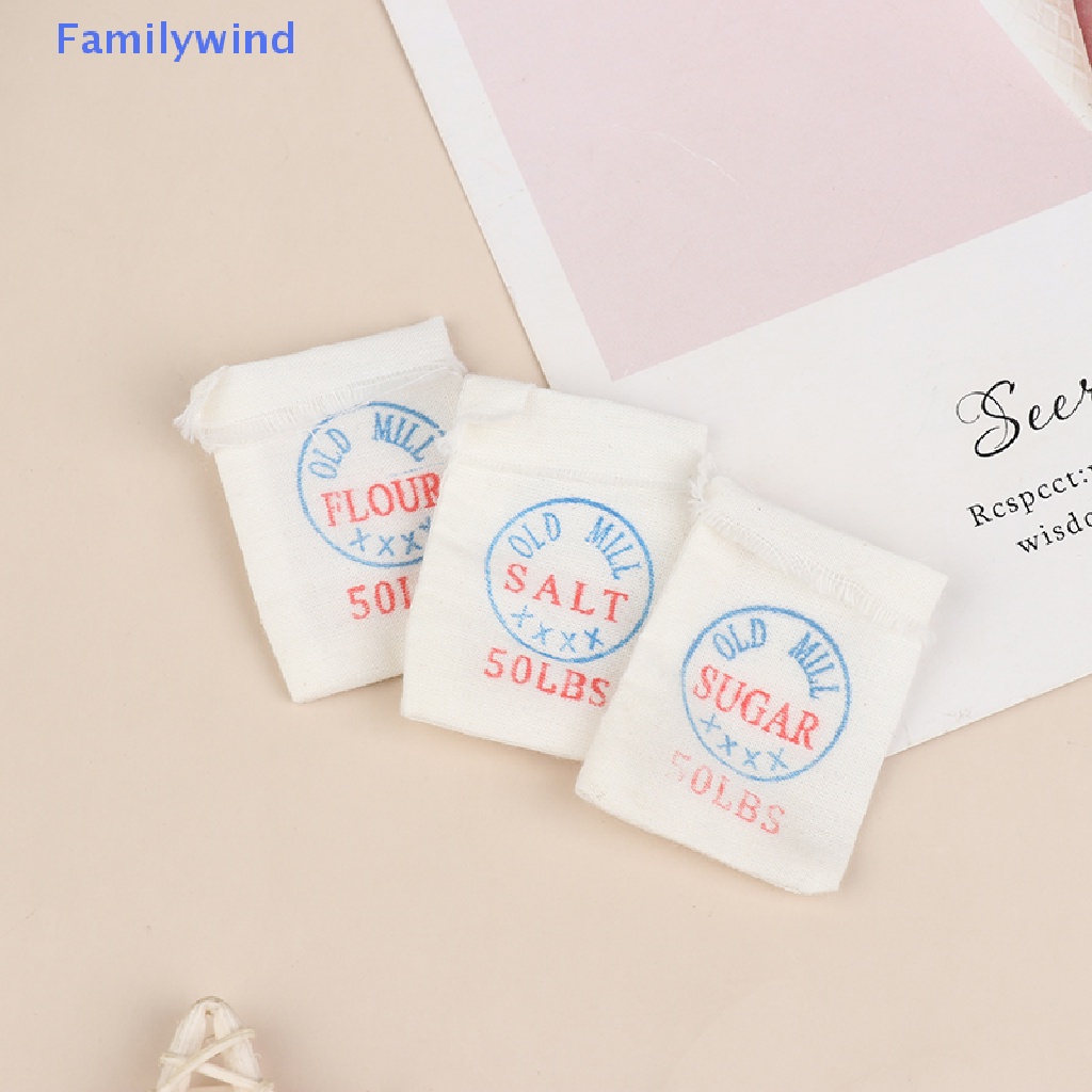 Set 3 Túi Rỗng Đựng Đường / Muối Bột 1: 12 Trang Trí Nhà Búp Bê