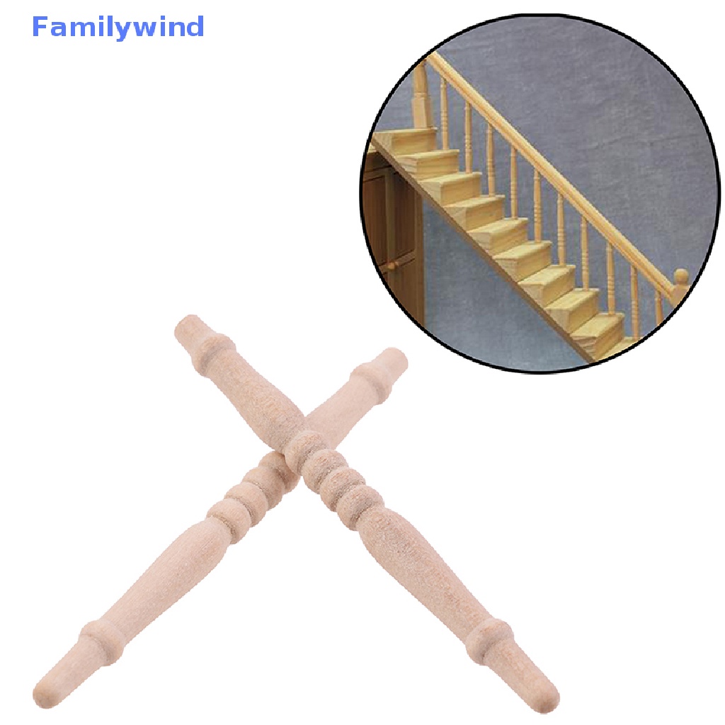 Set 12 Mô Hình Cầu Thang Bằng Gỗ Tỉ Lệ 1: 12 Trang Trí Nhà Búp Bê