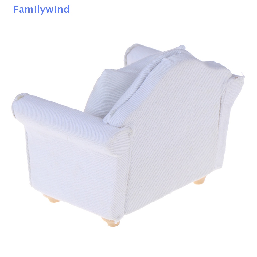 Mô Hình Ghế Sofa Màu Trắng Có Đệm Lưng Tỉ Lệ 1 / 12 Trang Trí Nhà Búp Bê