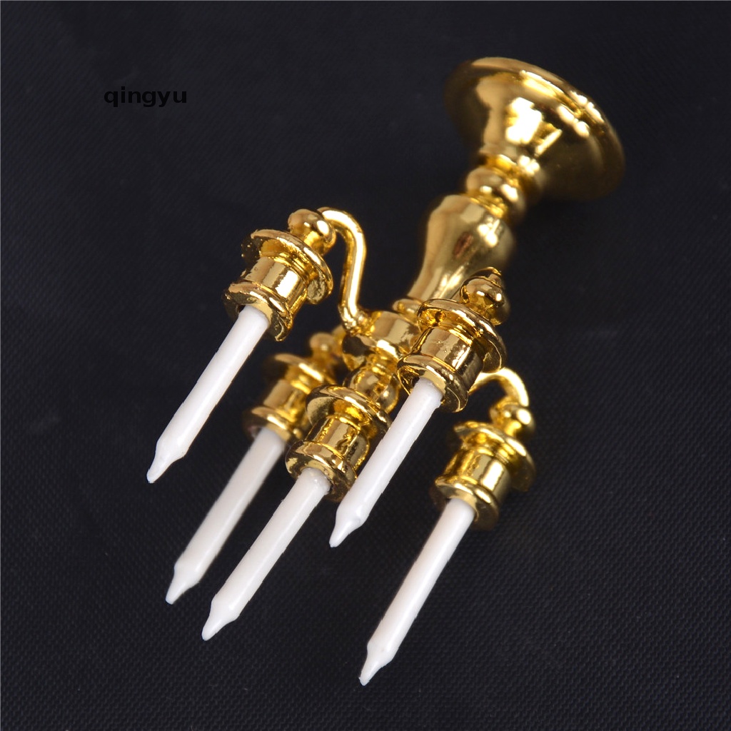Set 5 Mô Hình Candelabra 5 Màu Trắng Trang Trí Nhà Búp Bê Tỷ Lệ 1 / 12