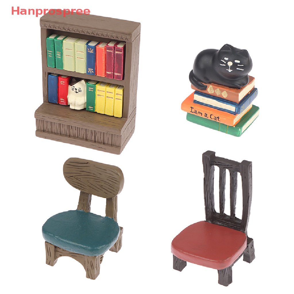 Mô Hình Kệ Sách Hình Mèo Đen Tỉ Lệ 1: 12 Trang Trí Nhà Búp Bê