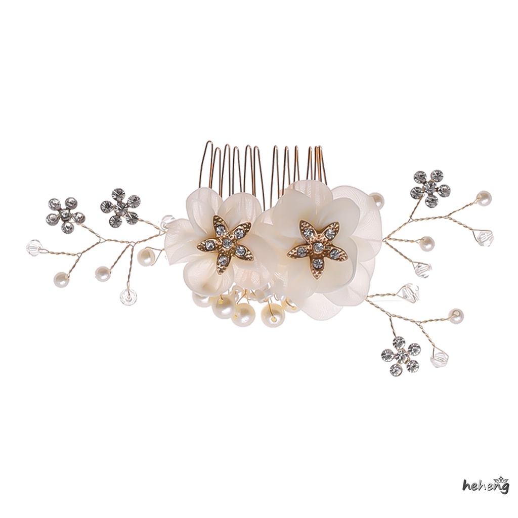 Lược Cài Tóc Đính Hoa Tạo Kiểu Tóc Cho Phù Dâu