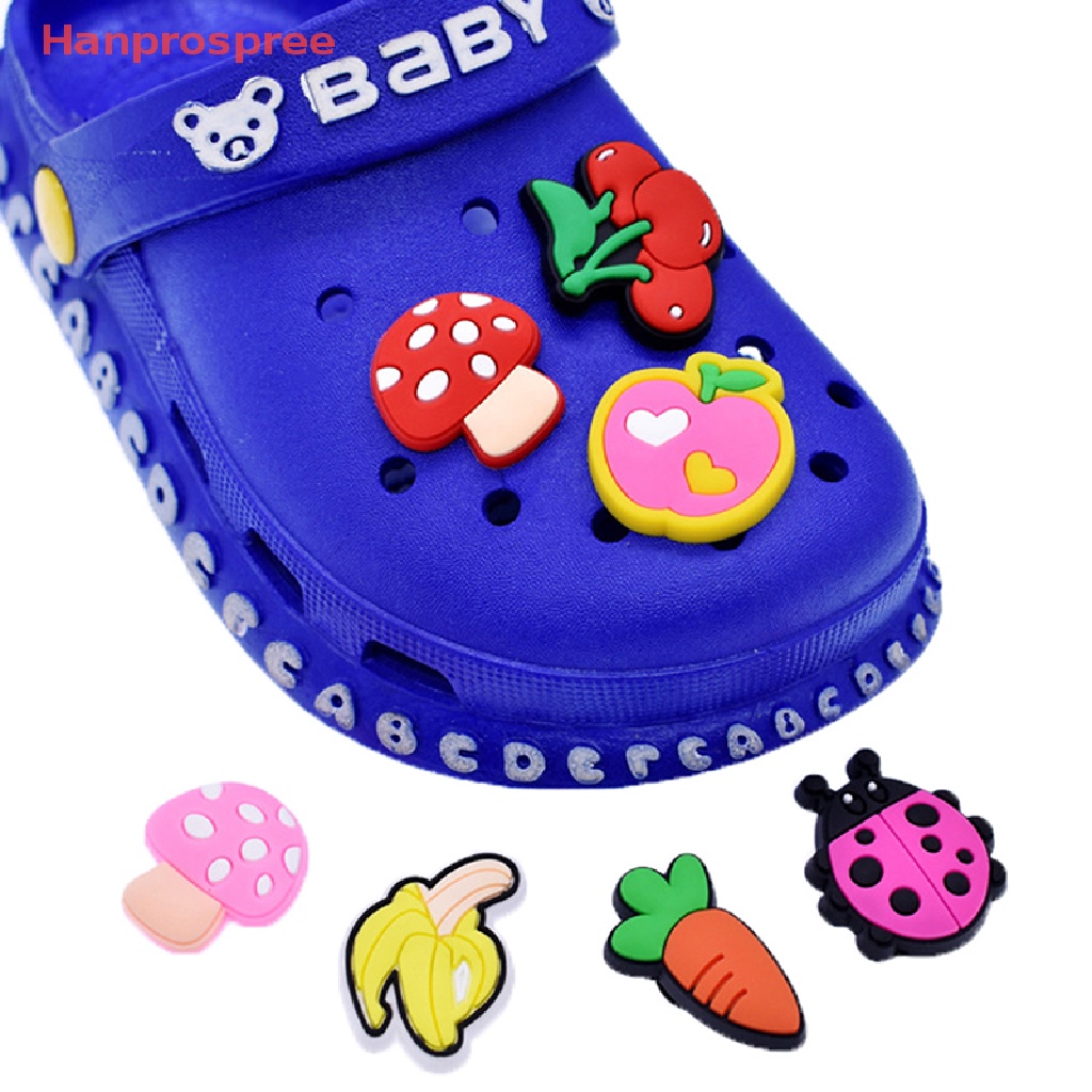 Hanprospree > set 10 Phụ Kiện Khóa Giày Trang Trí Lỗ Trái Cây Rau Củ Quả