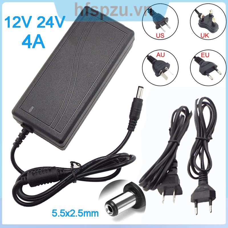 Bộ Chuyển Đổi Nguồn Điện 5.5x2.5mm AC 110-240V Sang DC 12V 24V 4A Cho Đèn LED CCTV Camera VNH2
