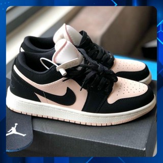 Giày Jordan 1 hồng đen nữ, Giày thể thao JD 1 cổ thấp Black Guava Ice hồng đen bản đẹp 2022 full box bill