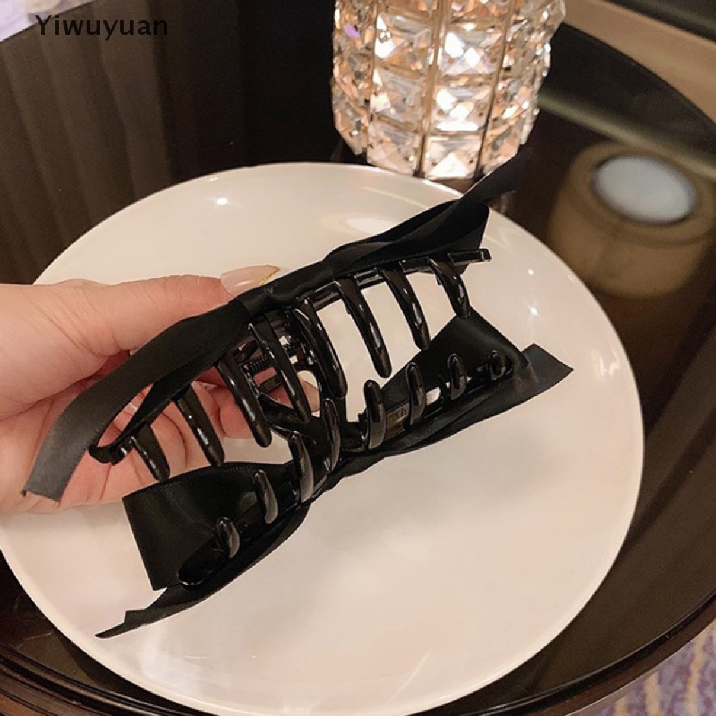 < Yiwuyuan > Kẹp Tóc Cá Mập Đen Cỡ Lớn Bằng Nhung Phong Cách retro Hàn Quốc Ngọt Ngào Dành Cho Bạn Gái