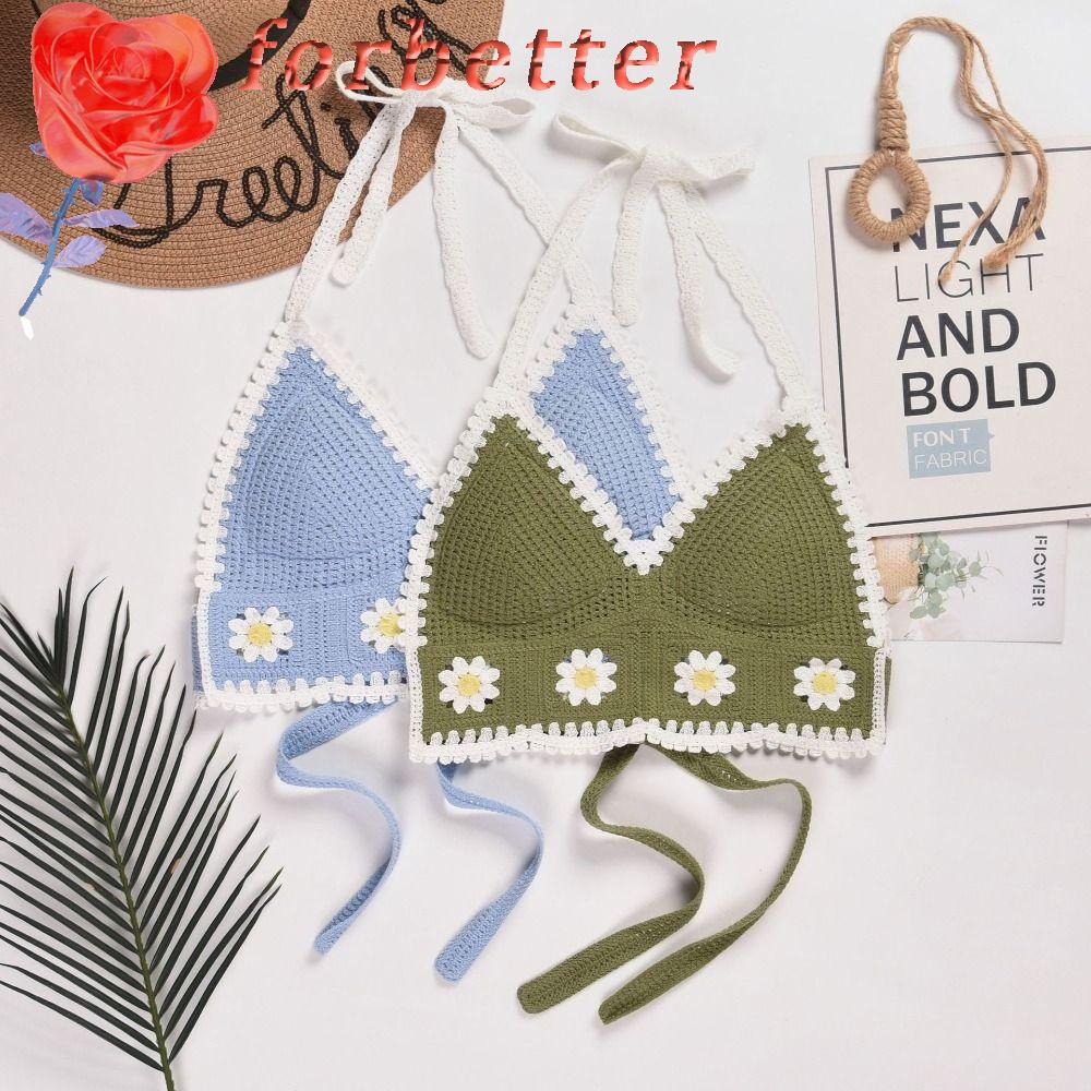 Áo Lót Lửng Hai Dây Hở Lưng Họa Tiết Hoa Thời Trang Mùa Hè Cho Nữ