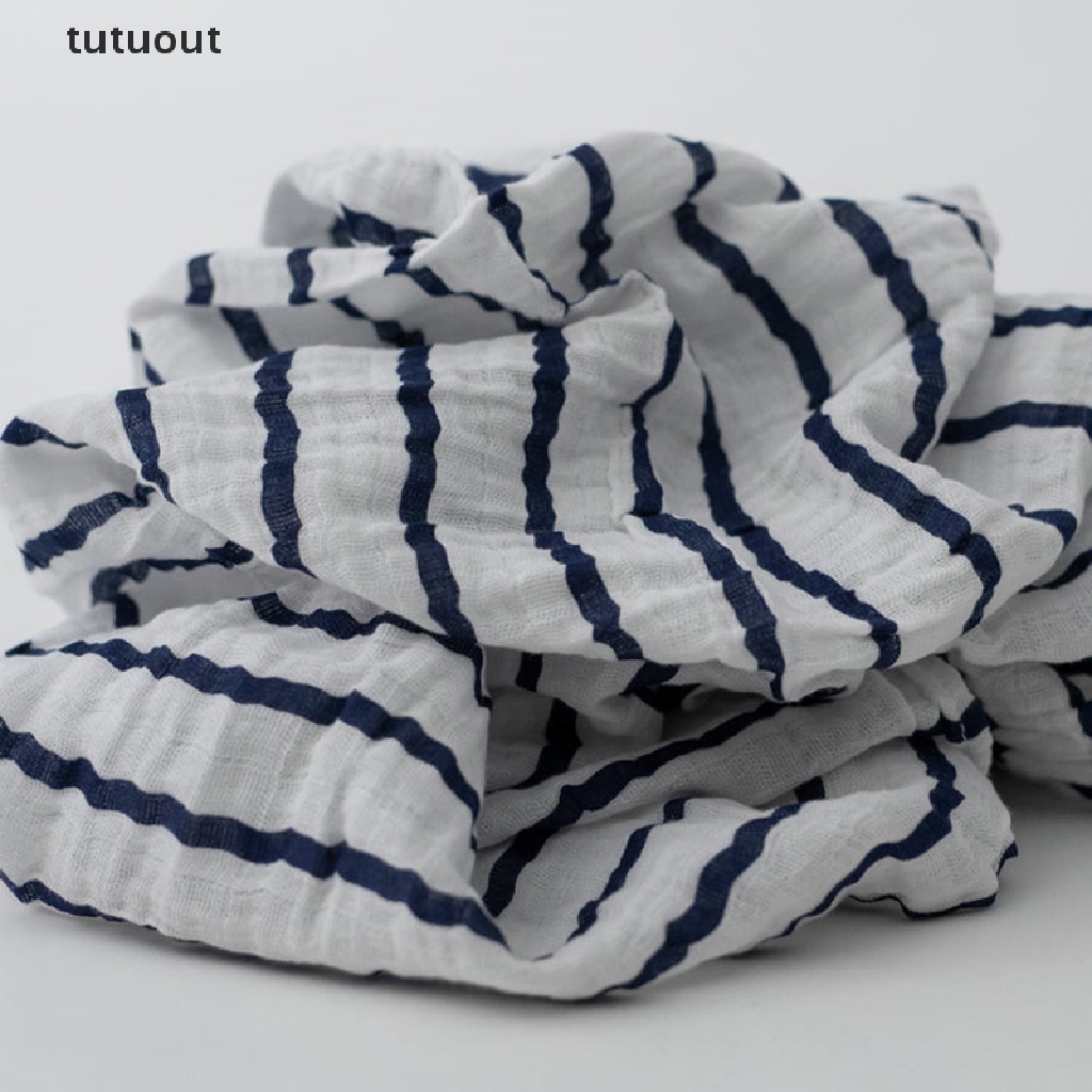 Chăn Quấn Bé Sơ Sinh Chất Liệu Cotton Họa Tiết Kẻ Sọc Màu Xanh Navy