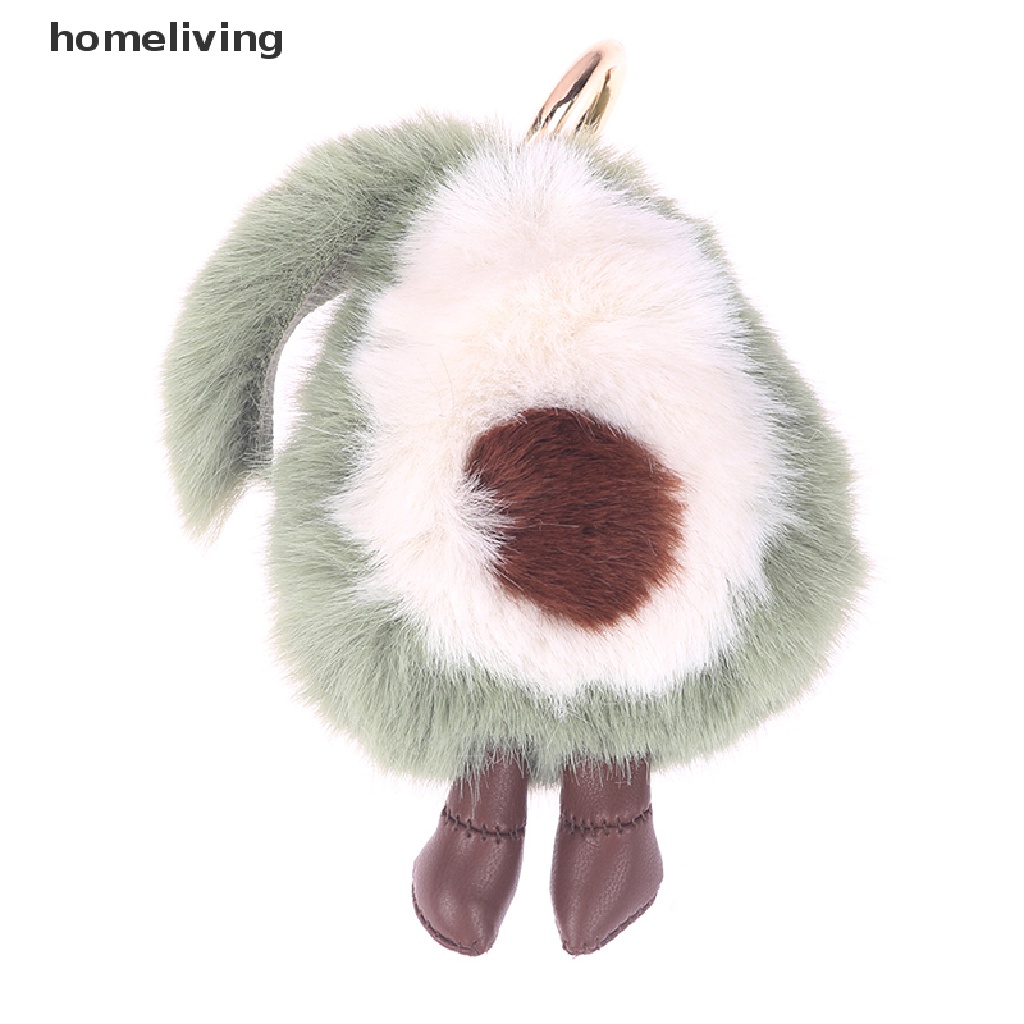 Móc Khóa Hình Quả Bơ Bằng Lông Chồn Mềm Mại Dễ Thương