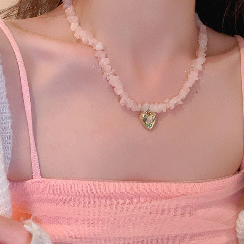 Vòng cổ Chuỗi Hạt Mặt Trái Tim Phong Cách Cổ Điển Thời Trang Cho Nữ