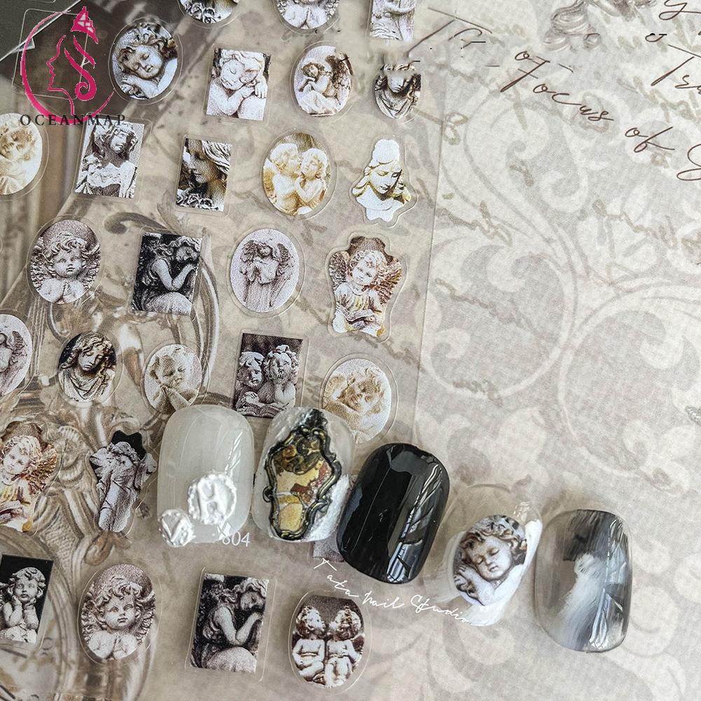 Miếng Dán Trang Trí Móng Tay Phong Cách Boho Cổ Điển Siêu Mỏng Diy