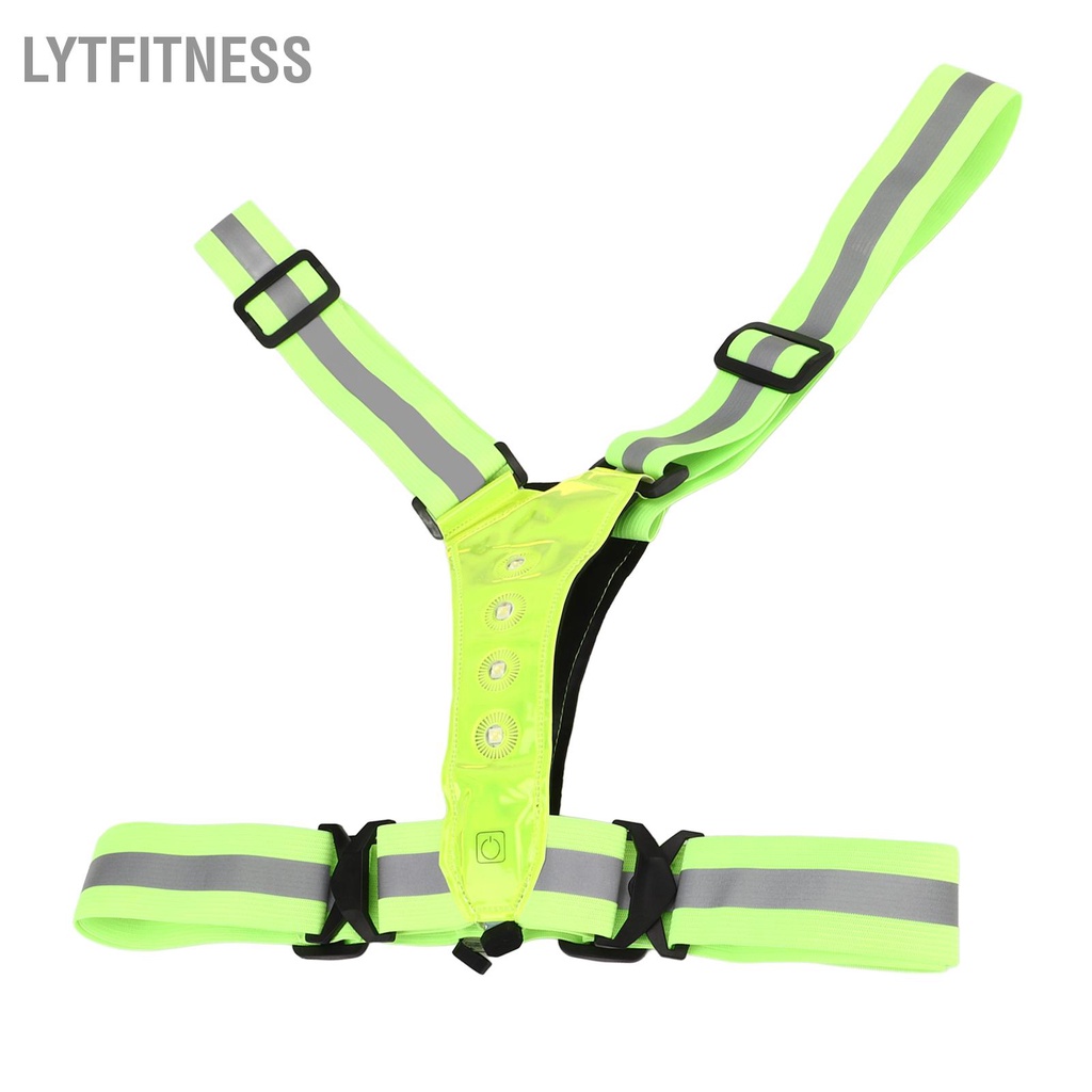 LYTFitness Áo phản quang LED có khả năng hiển thị cao  thoáng khí chống thấm nước thể sạc lại áo an toàn cho chạy bộ đi xe đạp thao ngoài trời