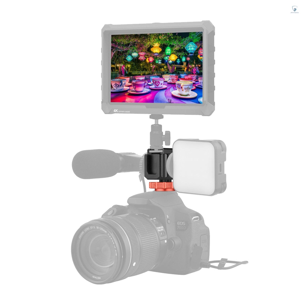 Giá Đỡ Chuyển Đổi Bằng Hợp Kim Nhôm Trọng Lượng Nhẹ Kèm Ngàm Cold Shoe Mở Rộng Cho Máy Ảnh DSLR ILDC