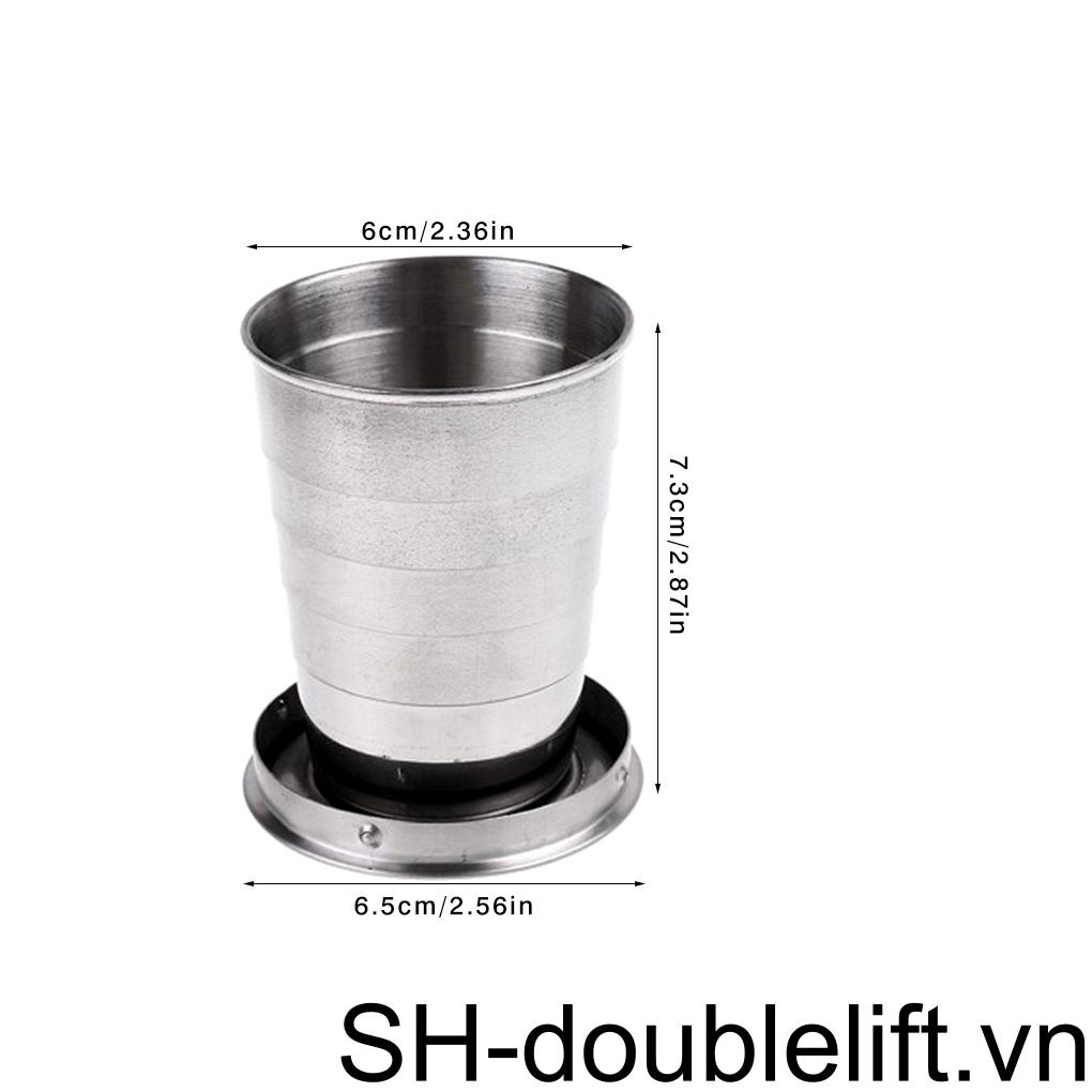 Cốc Uống Nước Bằng Thép Không Gỉ Có Thể Gấp Gọn Tiện Dụng Mang Theo Du Lịch