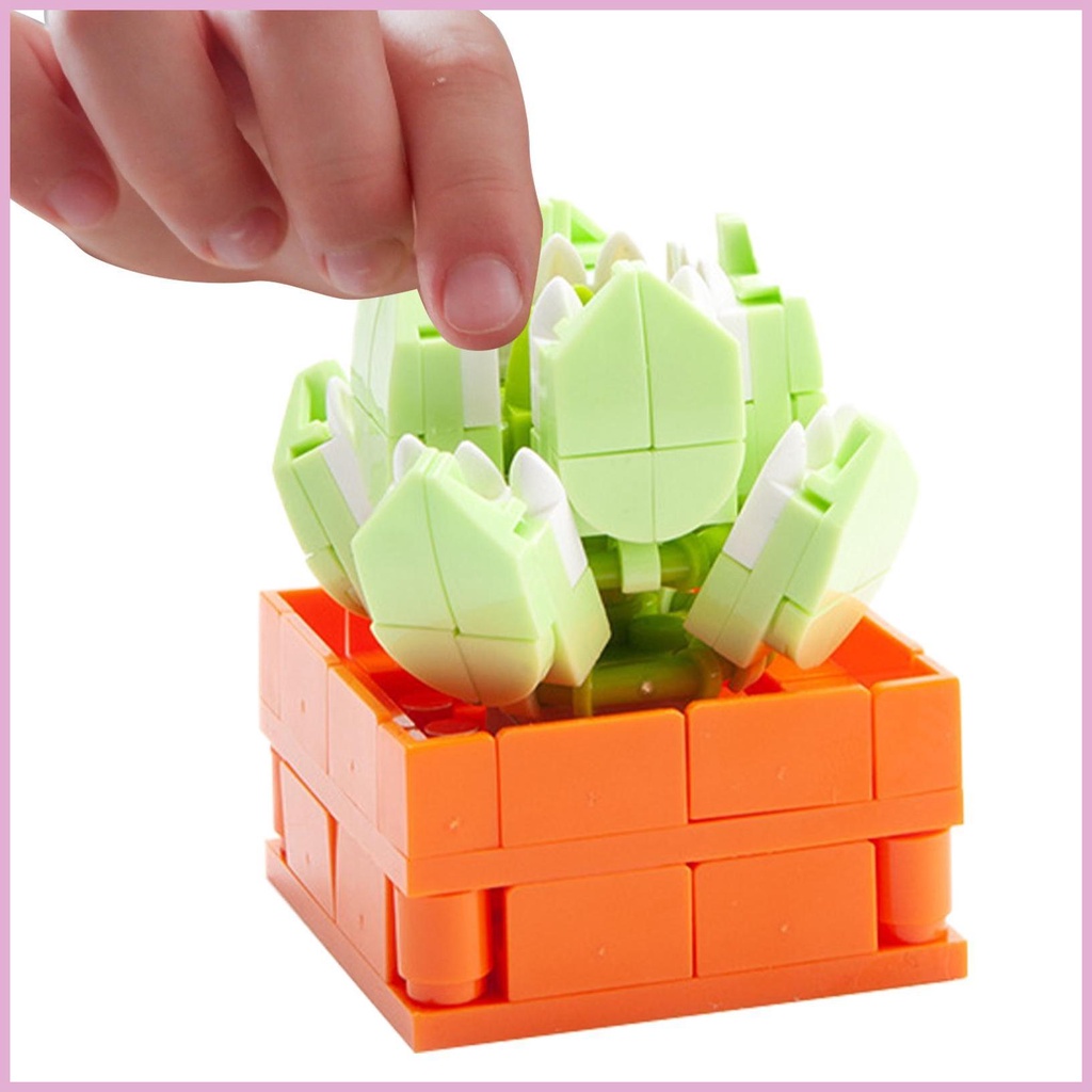 Bộ Đồ Chơi Lắp Ráp Chậu Hoa / Cây Cảnh Lãng Mạn Cho Bé Gái