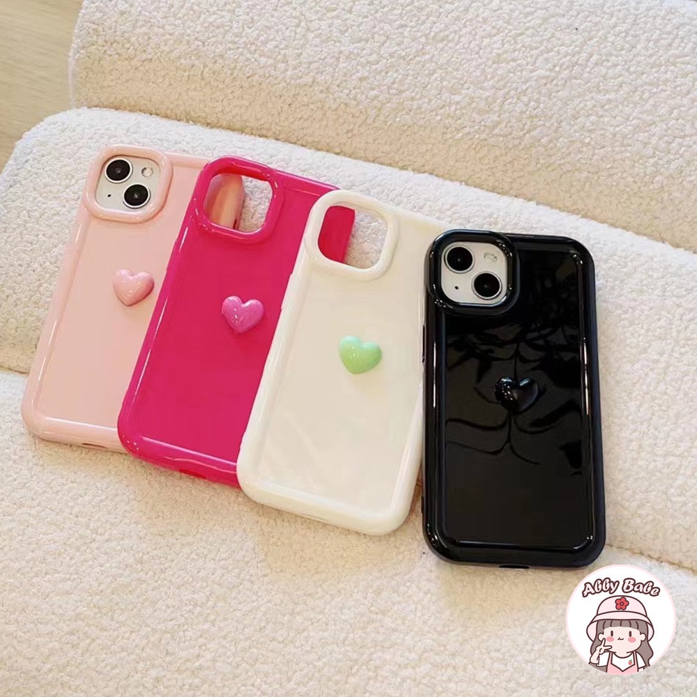 Ốp Điện Thoại Silicon TPU Mềm Bóng Ôm Sát Hình Trái Tim 3D Chống Va Đập IP 14 Pro Max IP 11 11 Pro Max X XS