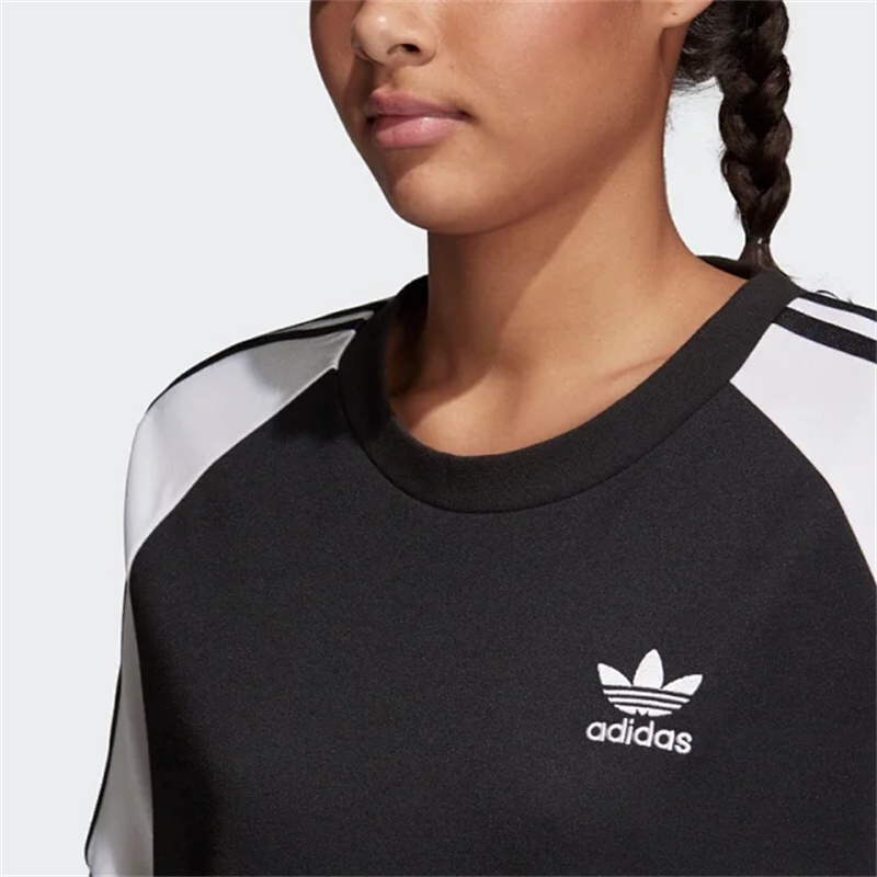 Chân Váy Chữ A Thêu Logo Adidas 100% Phối Màu Cá Tính Thời Trang Cho Nữ