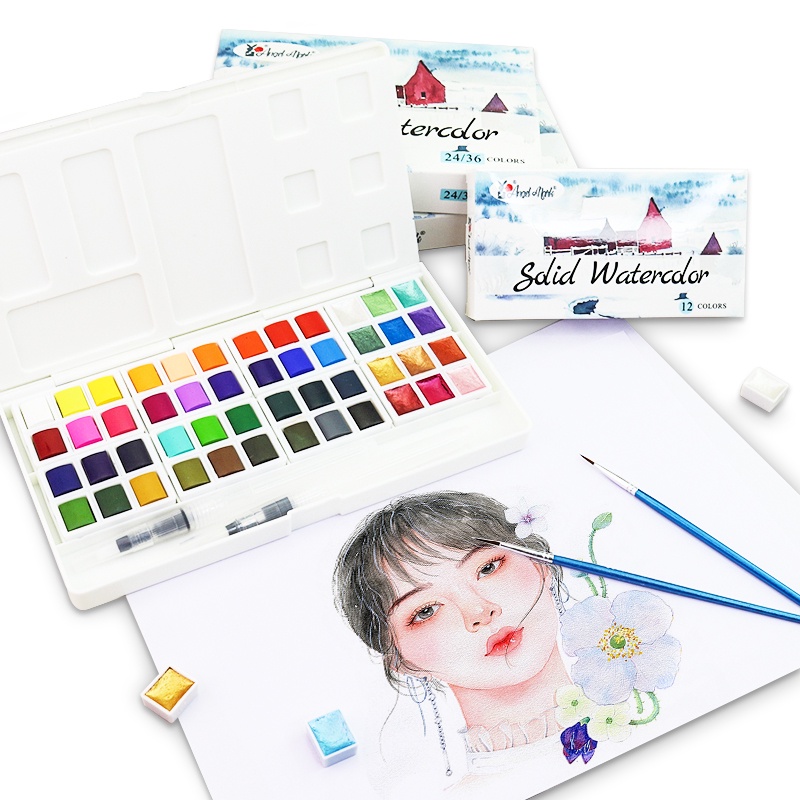Set 24 / 36 / 48 Bút Màu Nước Vẽ Tranh Chuyên Nghiệp Angel Mark