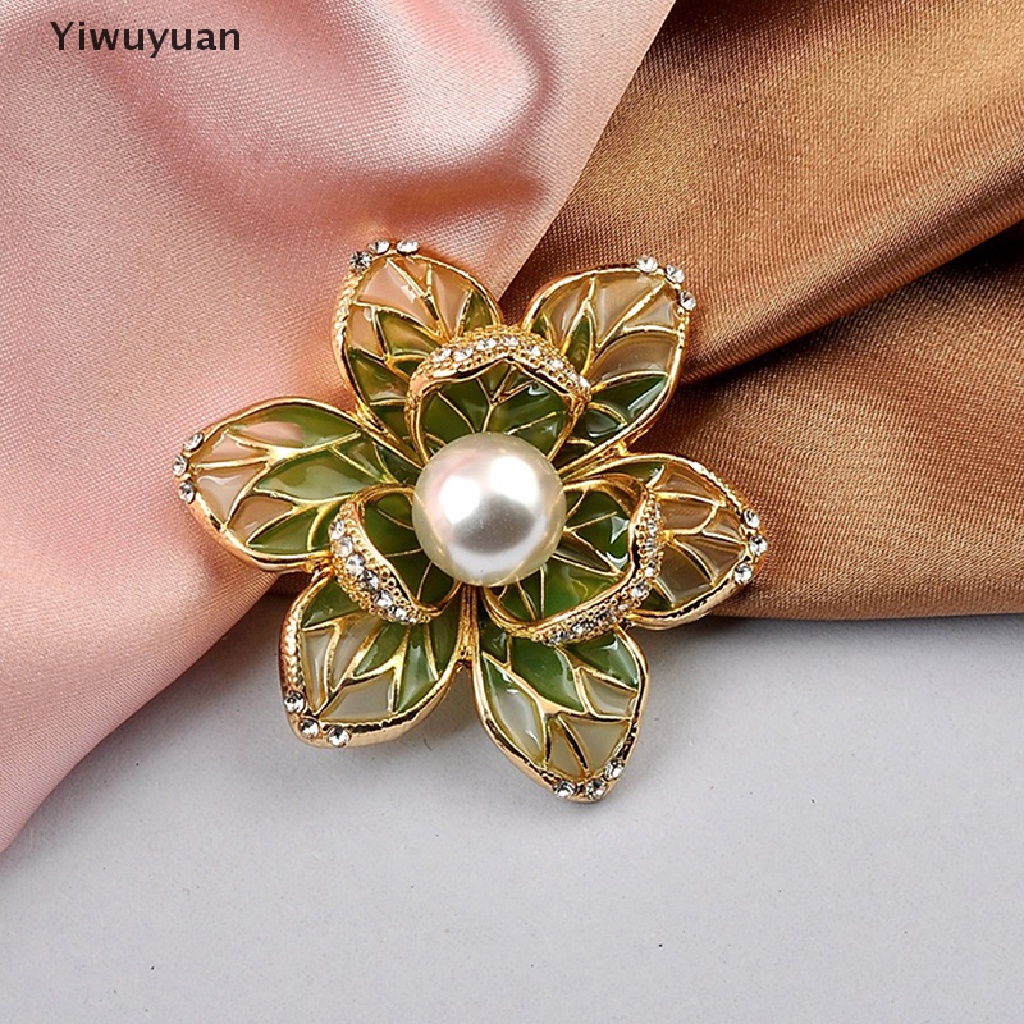 &lt; Yiwuyuan &gt; Trâm Cài Áo Hình Hoa Tráng Men Đính Ngọc Trai Tráng Men Thời Trang Nữ Làm Quà Tặ