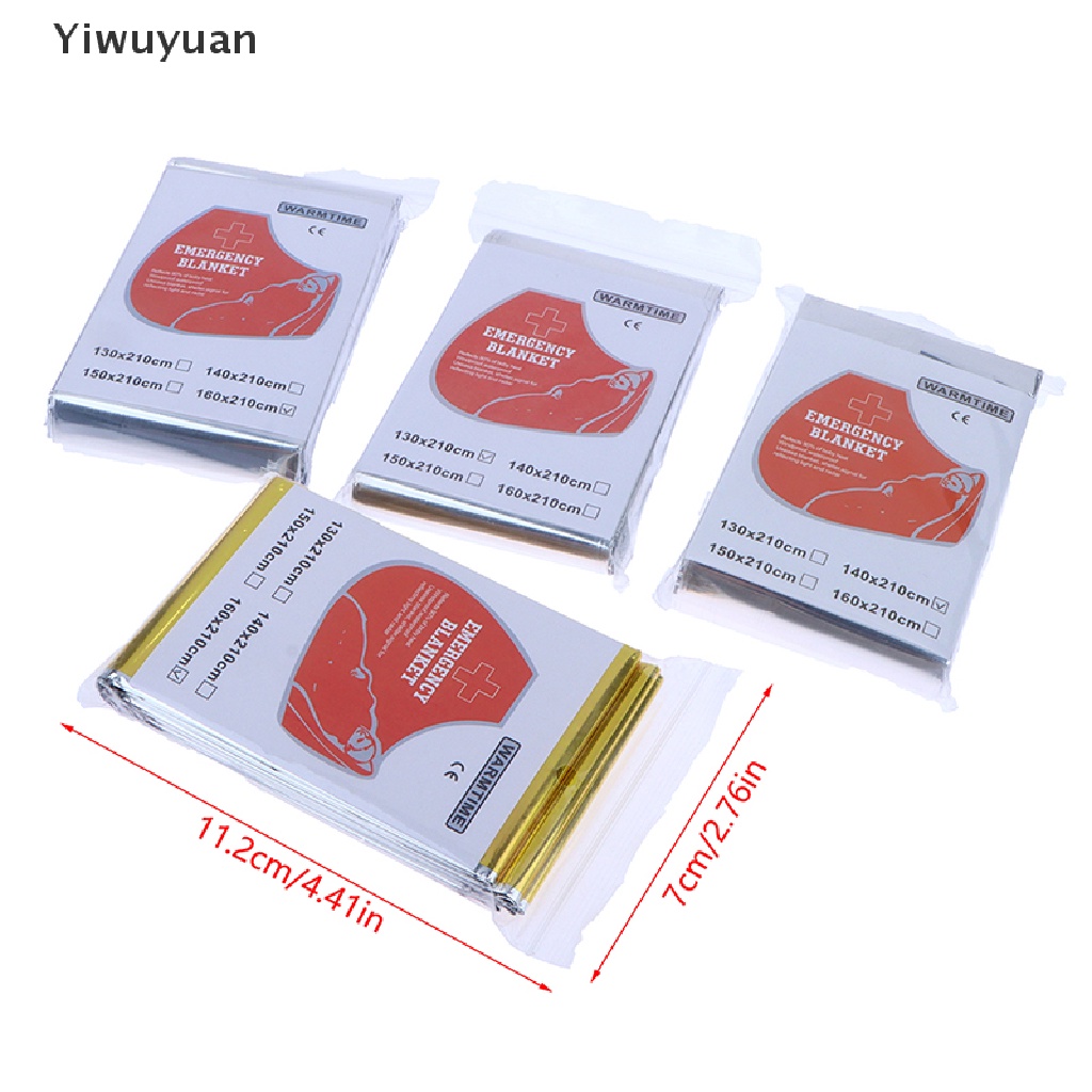 < Yiwuyuan > Chăn Sơ Cứu Cách Nhiệt Bằng Màng Polyester Dùng Khi Đi Cắm Trại Ngoài Trời