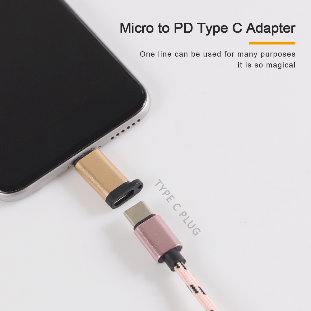 Dây Móc Khóa Kim Loại Chuyển Đổi Cổng Micro USB TYPE C Sang Cổng OTG Cho Điện Thoại Android Laptop