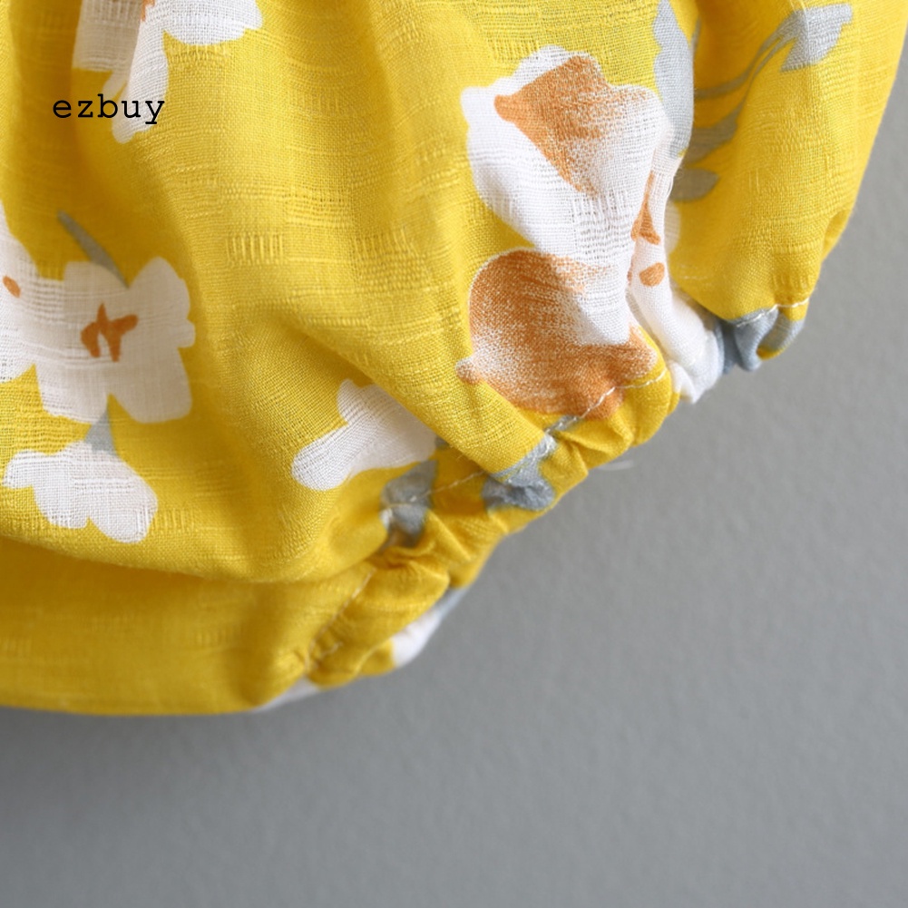 Set Đồ 3 Món Áo Thun Không Tay In Hoa + Quần Ngắn + Băng Đô Dành Cho Bé Gái