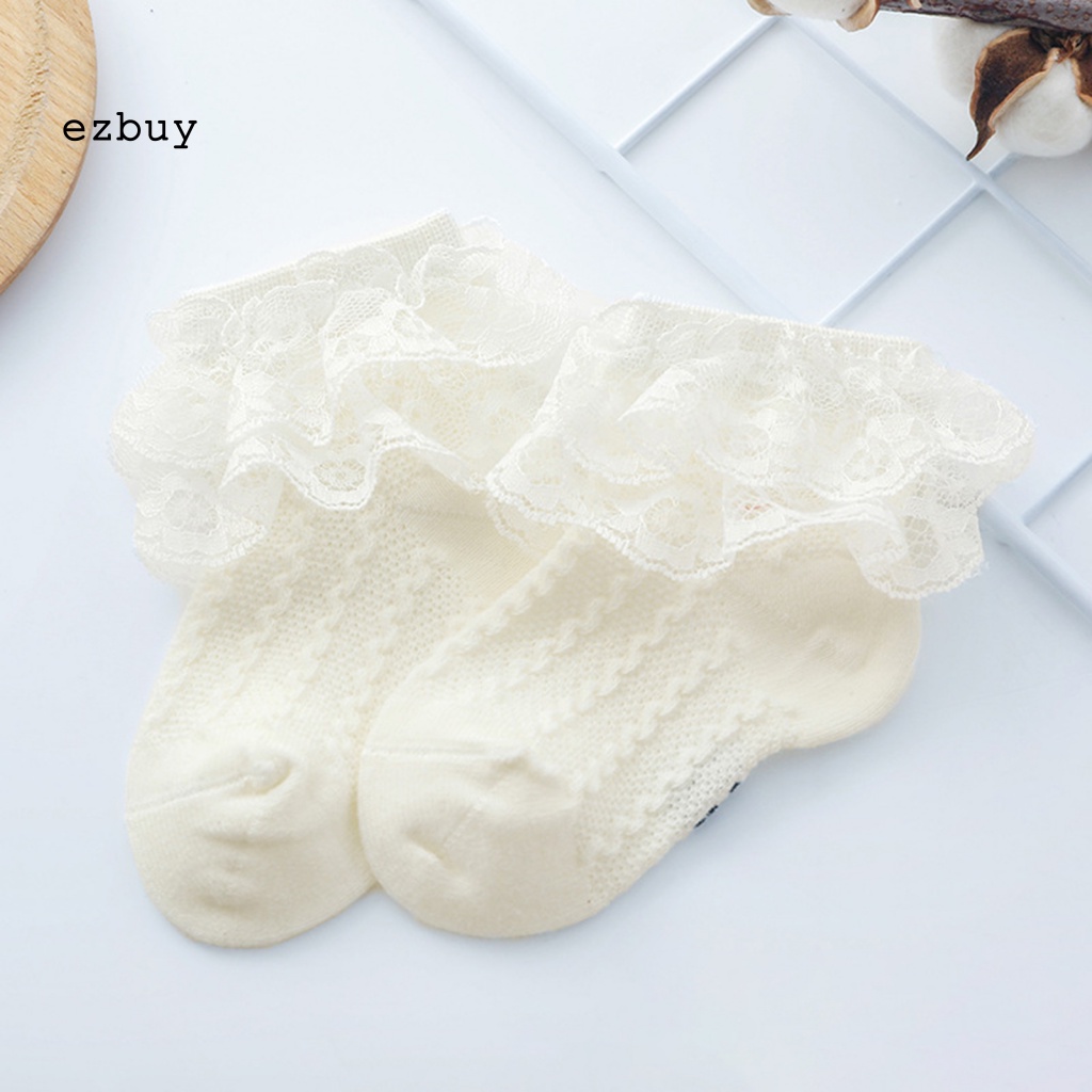 1 Đôi Tất Ren Mềm Mại Thoáng Khí Thoải Mái Cho Bé