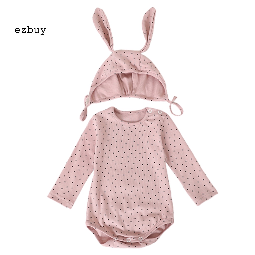 [EY] Bộ Áo Liền Quần Bằng Cotton Tai Thỏ Ngôi Sao Trung Tính Thời Trang Mùa Thu Cho Bé Sơ Sinh